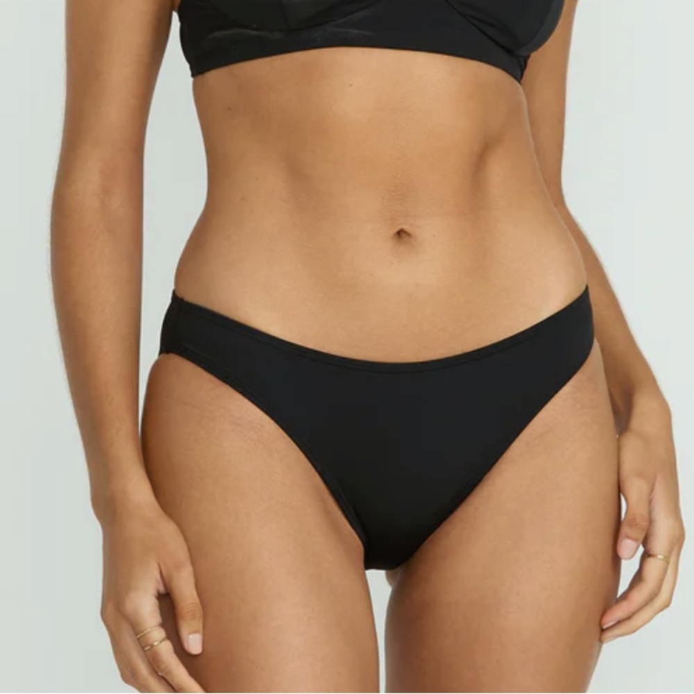 Billabong Sol Searcher Lowrider Bikini Swim Bottoms Solid Black Small